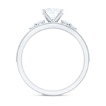 Lab Grown Diamond 6 MM Cushion Engagement Ring with Wedding band