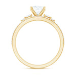 Lab Grown Diamond 6 MM Cushion Engagement Ring with Wedding band