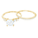 Lab Grown Diamond 6 MM Cushion Engagement Ring with Wedding band