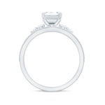 Certified Lab Grown Diamond 6X8MM Emerald Cut Engagement Ring with Band