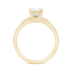 Certified Lab Grown Diamond 6X8MM Emerald Cut Engagement Ring with Band