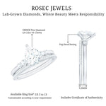 Certified Lab Grown Diamond 6X8 MM Teardrop Bridal Ring Set