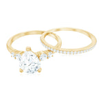 Certified Lab Grown Diamond 6X8 MM Teardrop Bridal Ring Set