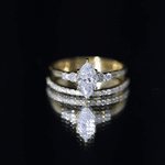 Lab Grown Diamond 5X10MM Marquise Engagement Ring with Wedding Band