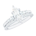 Lab Grown Diamond 5X10MM Marquise Engagement Ring with Wedding Band