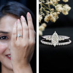 Lab Grown Diamond 5X10MM Marquise Engagement Ring with Wedding Band