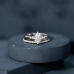 Lab Grown Diamond 5X10MM Marquise Engagement Ring with Wedding Band
