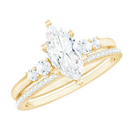 Lab Grown Diamond 5X10MM Marquise Engagement Ring with Wedding Band