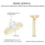 Lab Grown Diamond 5X10MM Marquise Engagement Ring with Wedding Band
