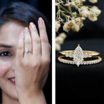 Lab Grown Diamond 5X10MM Marquise Engagement Ring with Wedding Band