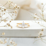 Lab Grown Diamond 5X10MM Marquise Engagement Ring with Wedding Band