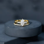 Lab Grown Diamond 5X10MM Marquise Engagement Ring with Wedding Band