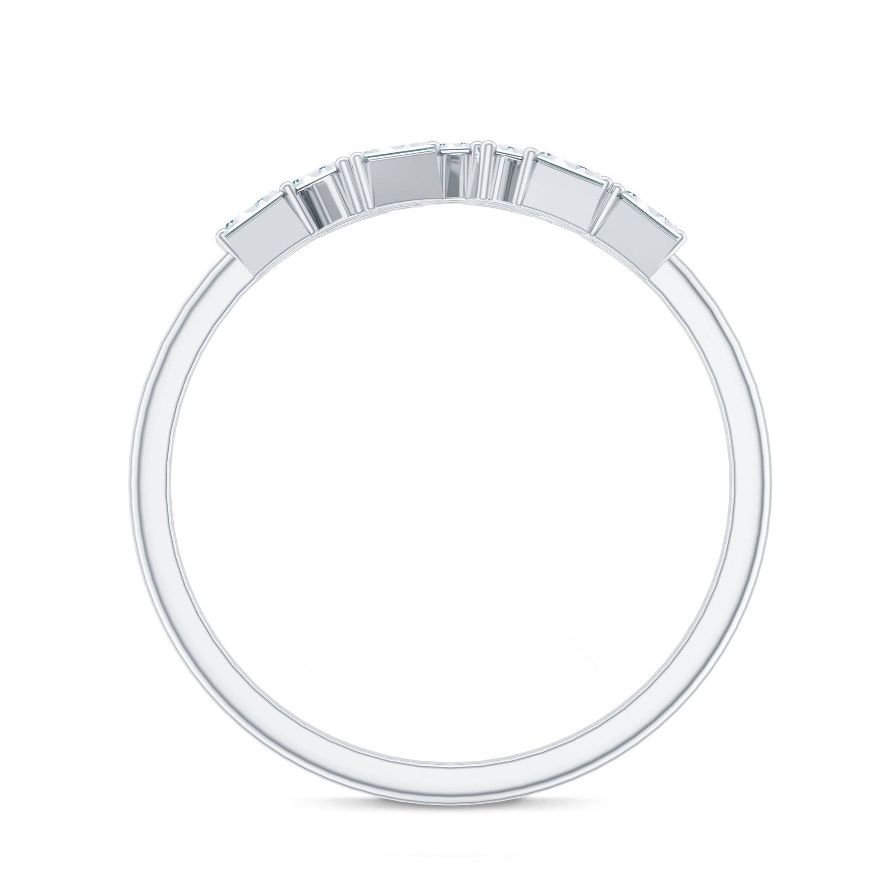 Baguette Cut Diamond Cluster Wedding Ring