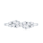 Baguette Cut Diamond Cluster Wedding Ring