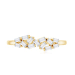 Baguette Cut Diamond Cluster Wedding Ring