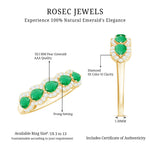 Pear Shape Emerald Anniversary Wedding Ring with Diamond Accent