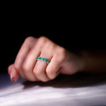 Pear Shape Emerald Anniversary Wedding Ring with Diamond Accent