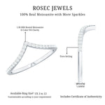 Moissanite Chevron Wedding Ring with Certificate