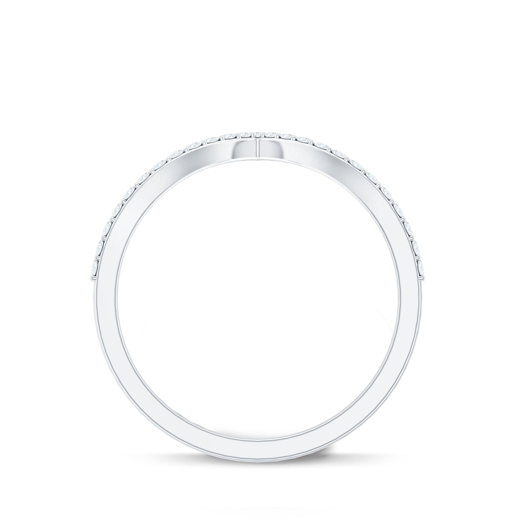 Moissanite Chevron Wedding Ring with Certificate