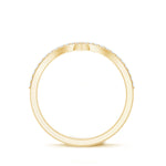 Moissanite Chevron Wedding Ring with Certificate