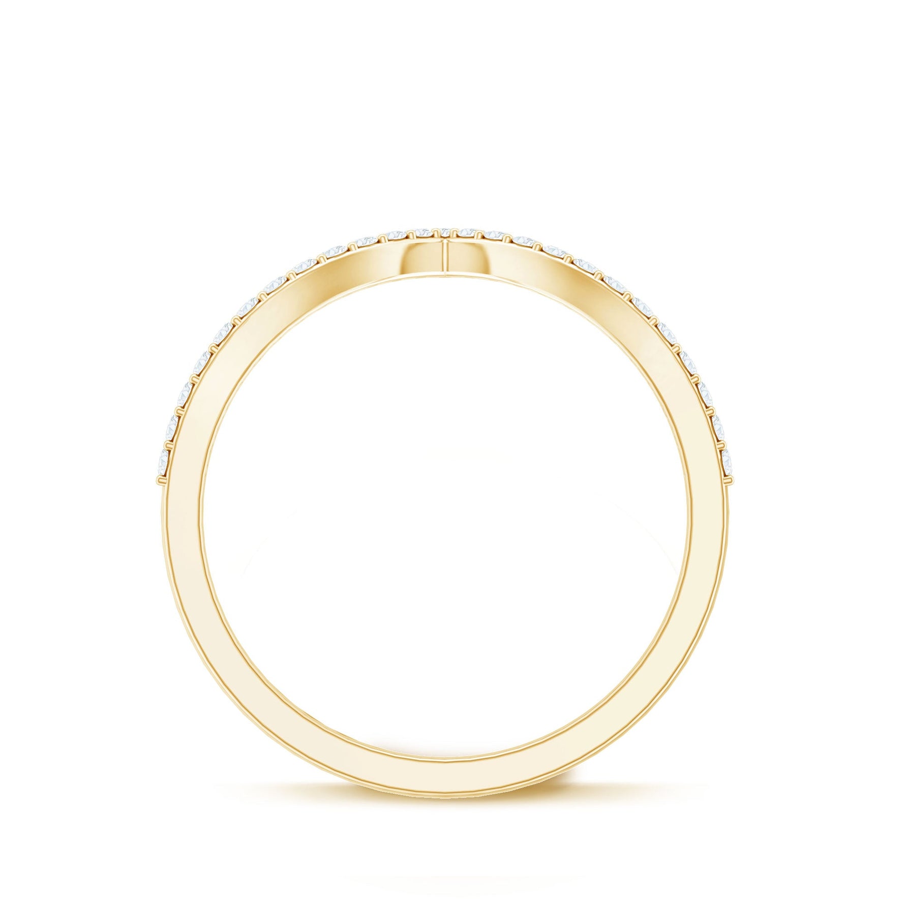 Moissanite Chevron Wedding Ring with Certificate