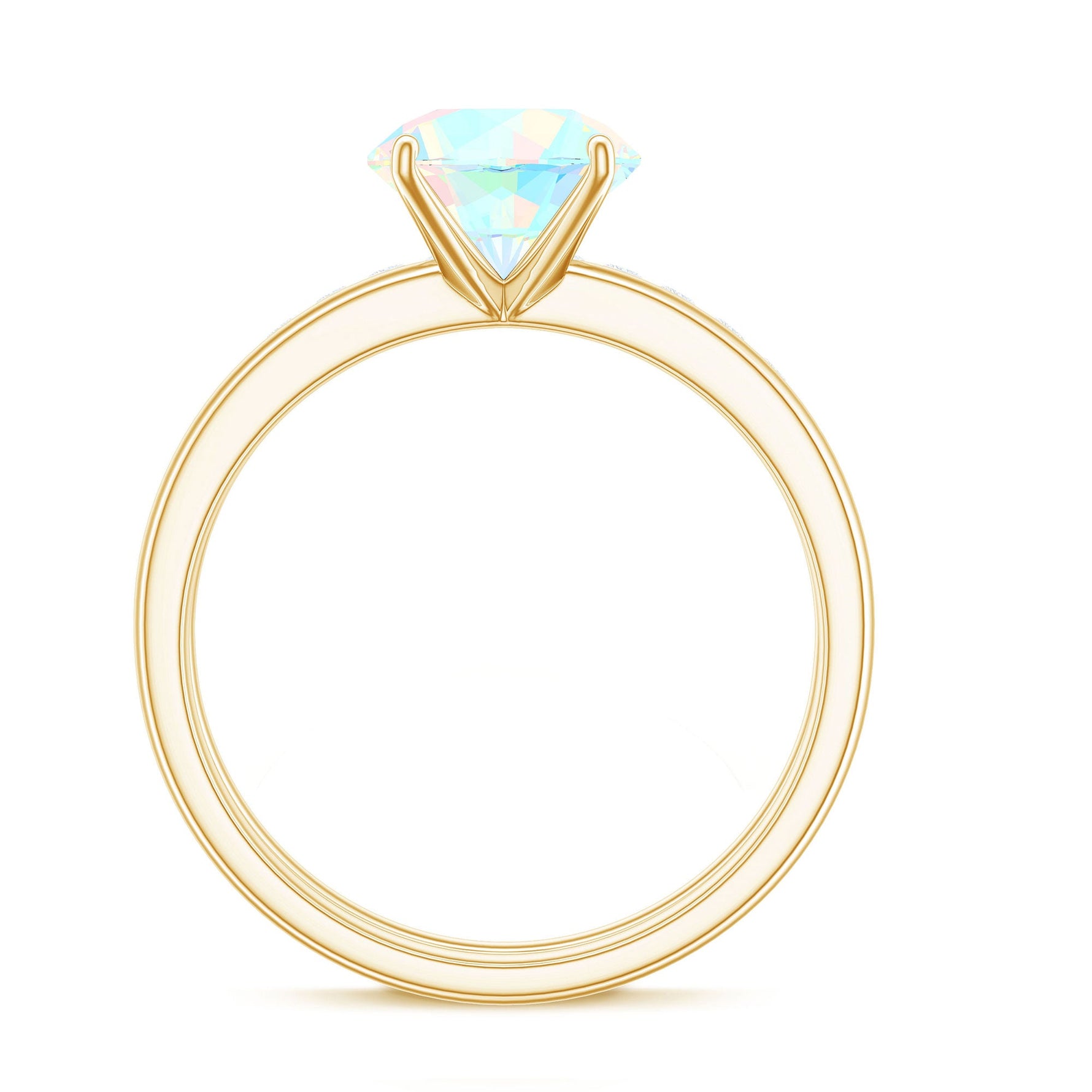 Natural Ethiopian Opal Diamond Solitaire Engagement Wedding Ring Set of 2