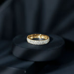 Triple Row Moissanite Classic Wedding Ring Band for Women