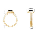 Round Cut Black Onyx Bridal Wedding Ring Set with Moissanite