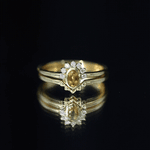 Minimalist Citrine and Diamond Stackable Wedding Ring Set