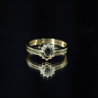 Real London Blue Topaz Engagement Ring With Enhancer in Silver