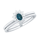 Real London Blue Topaz Engagement Ring With Enhancer in Silver