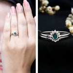 Real London Blue Topaz Engagement Ring With Enhancer in Silver