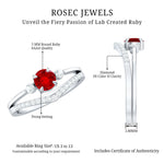 Simple Lab Created Ruby and Diamond Stackable Wedding Ring Set