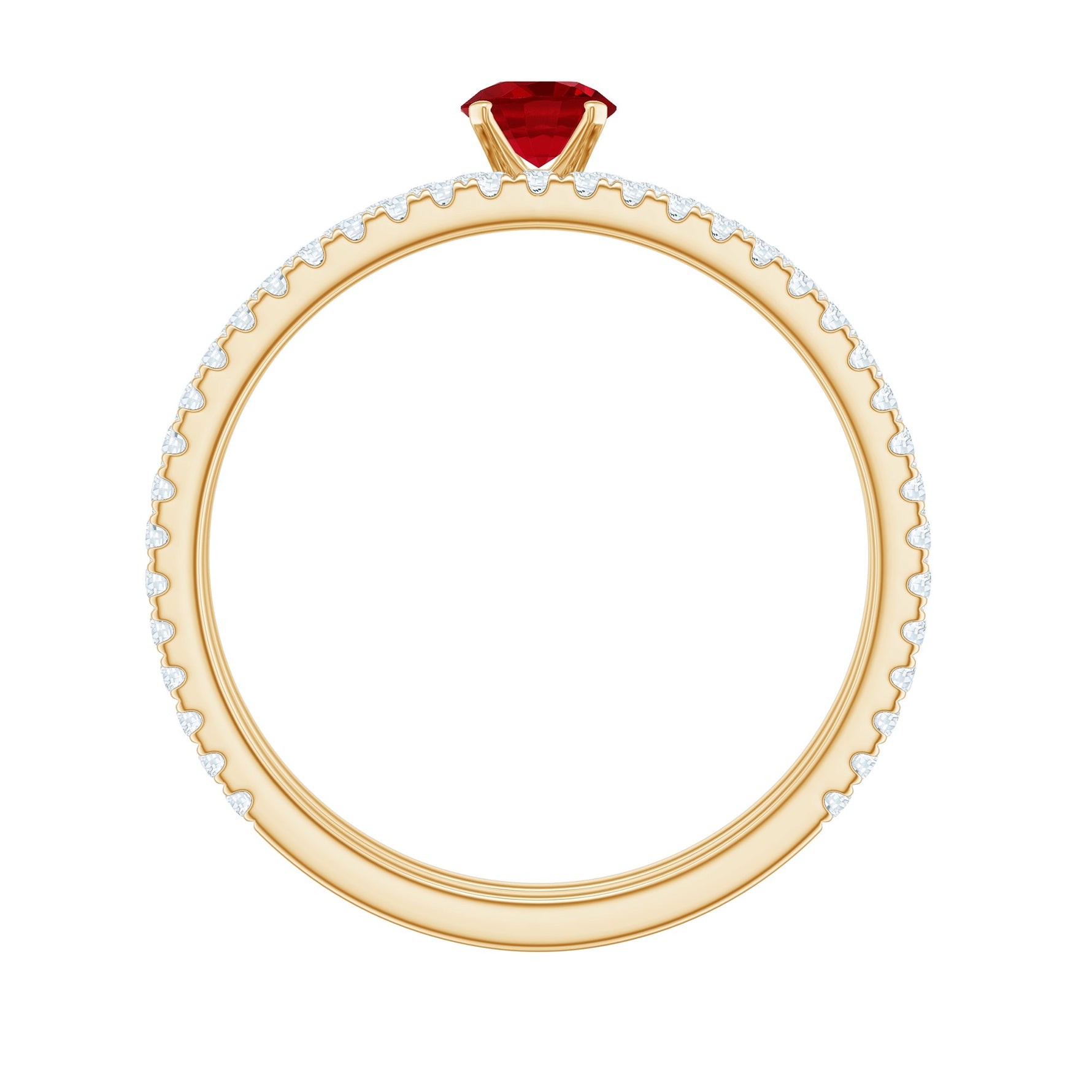 Simple Lab Created Ruby and Diamond Wedding Ring Set