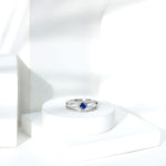Blue Sapphire Wedding Ring Set with Diamond