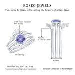 1.5 CT Round Tanzanite Designer Trio Wedding Ring Set with Diamond