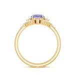 1.5 CT Round Tanzanite Designer Trio Wedding Ring Set with Diamond