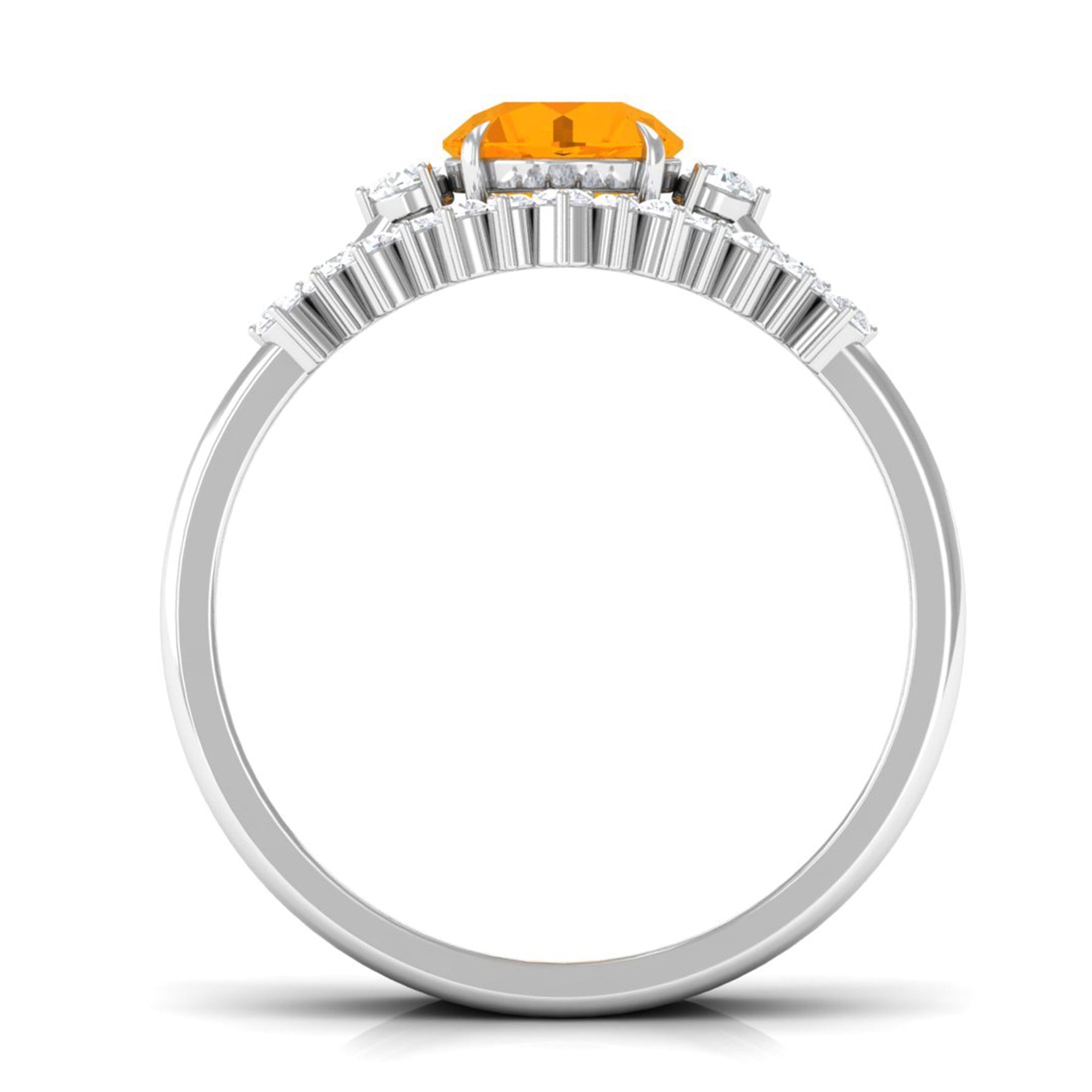 Fire Opal Designer Trio Wedding Ring Set with Moissanite