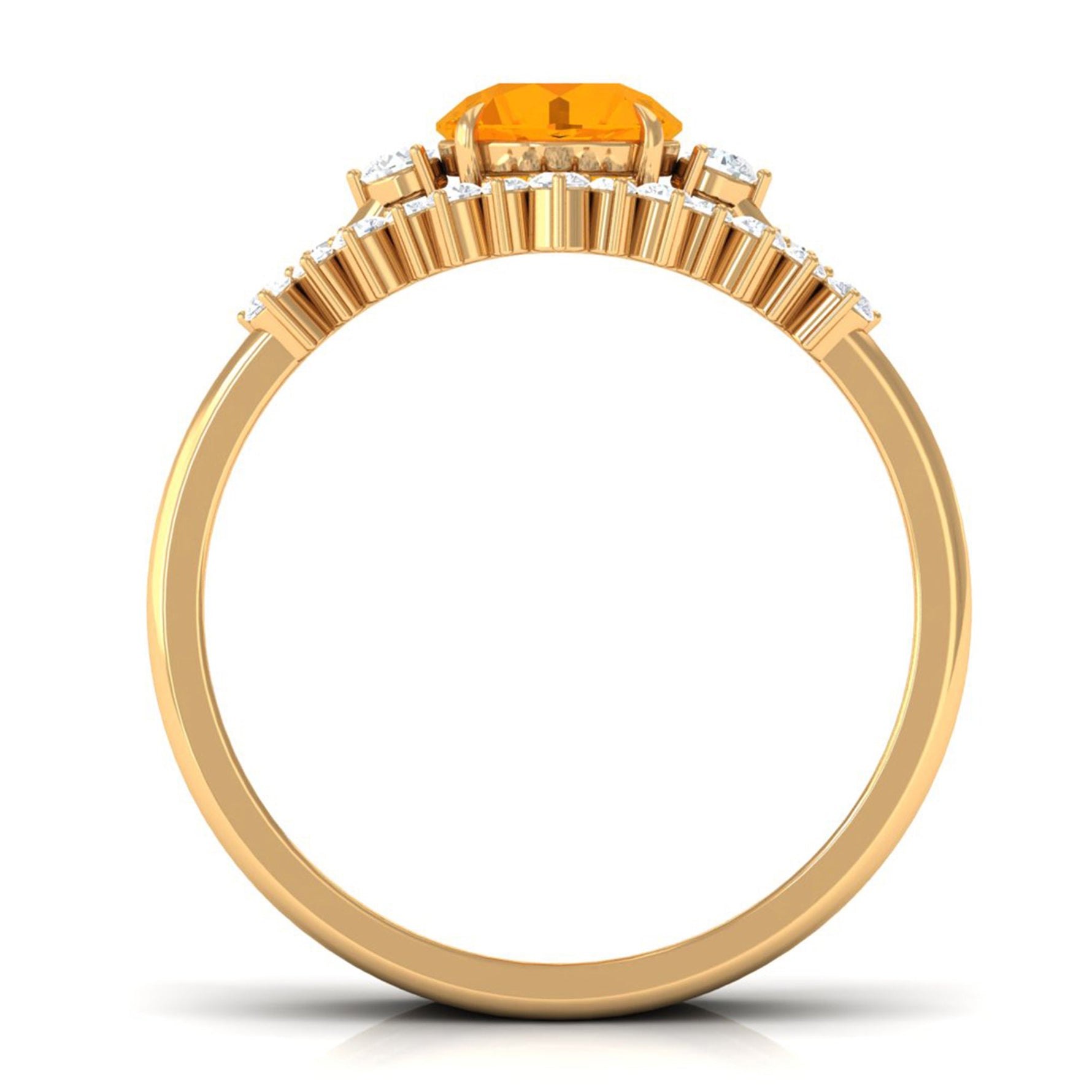 Fire Opal Designer Trio Wedding Ring Set with Moissanite