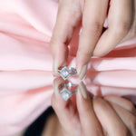 Certified Moissanite Princess Cut Wedding Ring Set for Women