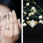 Certified Moissanite Princess Cut Wedding Ring Set for Women