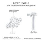 2 CT Oval Cut Moissanite Halo Wedding Ring Set With Certificate