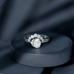 2 CT Oval Cut Moissanite Halo Wedding Ring Set With Certificate