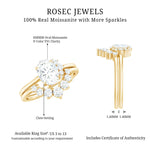 2 CT Oval Cut Moissanite Halo Wedding Ring Set With Certificate