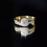 Round Moissanite Bypass Wedding Ring Set