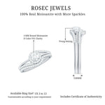 Round Moissanite Bypass Wedding Ring Set