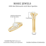 Round Moissanite Bypass Wedding Ring Set