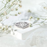 Heart Shape Moissanite Wedding Ring Set For Women