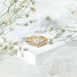 Heart Shape Moissanite Wedding Ring Set For Women