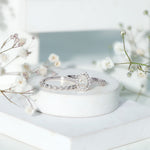 1.75 CT Moissanite Teardrop Wedding Ring Set with Halo